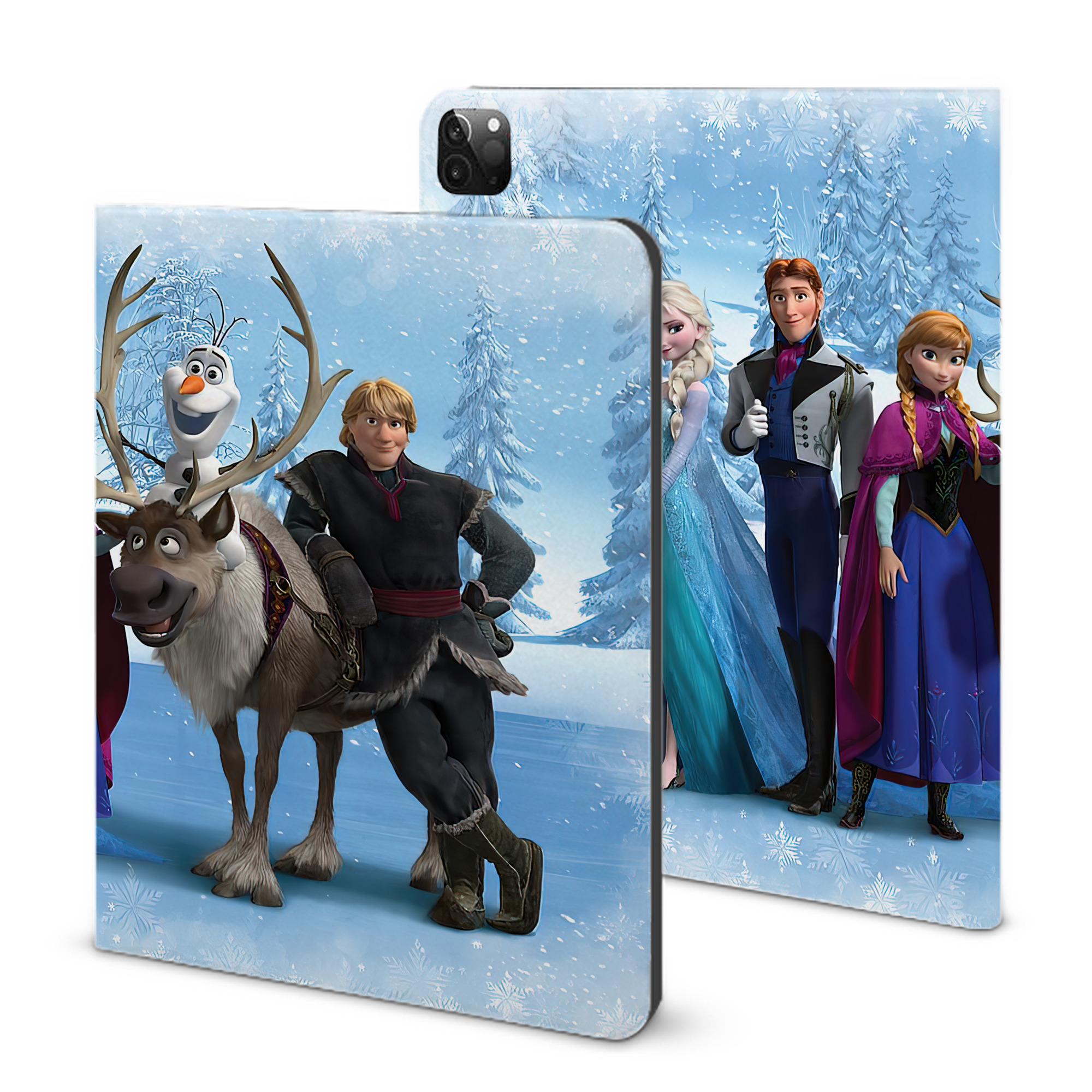 （画像用） アナと雪の女王 アンナ エルサ Frozen Anna Elsa IPadケース ペンホルダー付き ブックスタイルデザイン